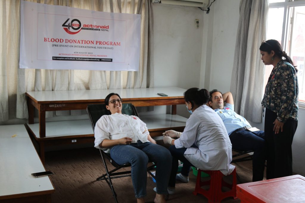 ActionAid Nepal Celebrates International Youth Day with Life-Saving Blood Donation Program